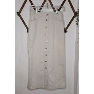 Vintage Marsh Landing‎ Khaki Button Down Maxi Skirt Sz 6